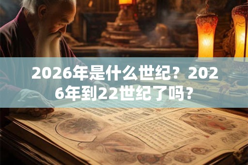 2026年是什么世纪？2026年到22世纪了吗？