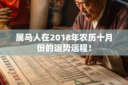 属马人在2018年农历十月份的运势运程！