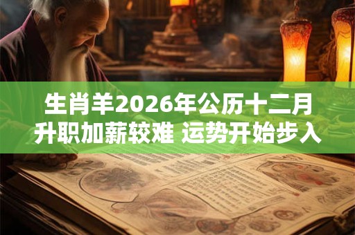 生肖羊2026年公历十二月升职加薪较难 运势开始步入正轨