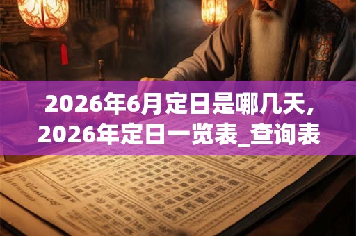 2026年6月定日是哪几天,2026年定日一览表_查询表