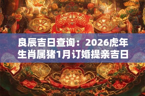 良辰吉日查询：2026虎年生肖属猪1月订婚提亲吉日黄历
