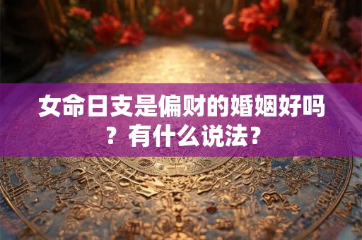 女命日支是偏财的婚姻好吗？有什么说法？