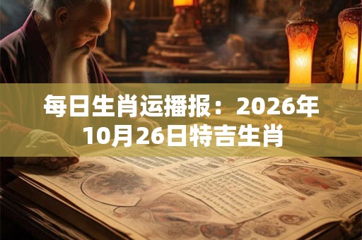 每日生肖运播报:2026年10月26日特吉生肖 每日生肖运播报:2026年10月26日特吉生肖