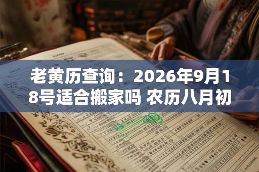 老黄历查询：2026年9月18号适合搬家吗 农历八月初二日子好吗
