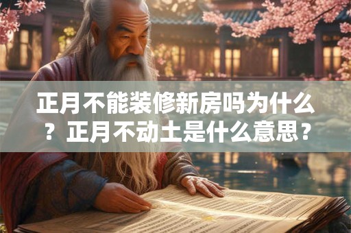 正月不能装修新房吗为什么？正月不动土是什么意思？