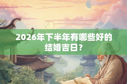 2026年下半年有哪些好的结婚吉日？
