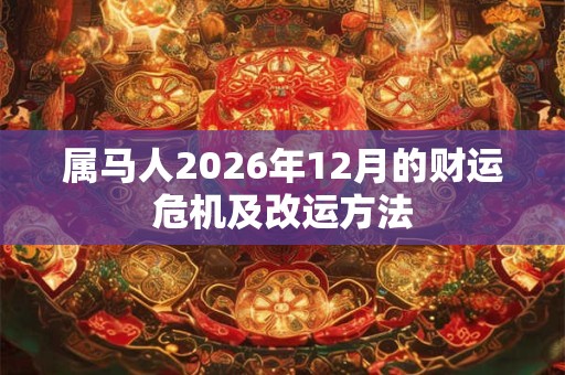 属马人2026年12月的财运危机及改运方法