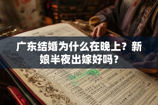 广东结婚为什么在晚上？新娘半夜出嫁好吗？