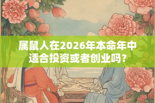 属鼠人在2026年本命年中适合投资或者创业吗？
