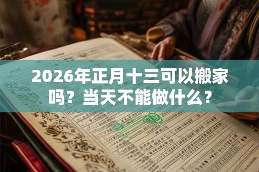 2026年正月十三可以搬家吗？当天不能做什么？