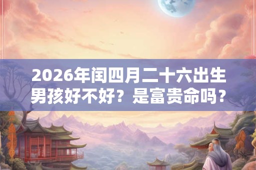 2026年闰四月二十六出生男孩好不好？是富贵命吗？