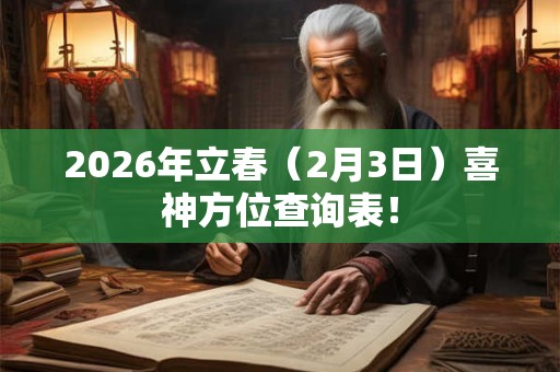 2026年立春（2月3日）喜神方位查询表！