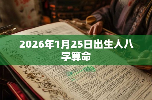 2026年1月25日出生人八字算命