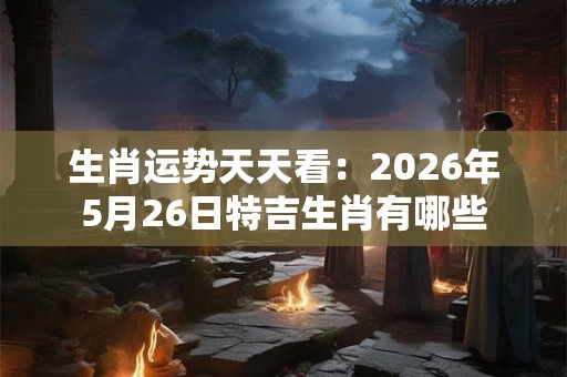 生肖运势天天看：2026年5月26日特吉生肖有哪些
