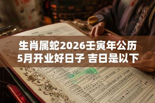 生肖属蛇2026壬寅年公历5月开业好日子 吉日是以下这些天