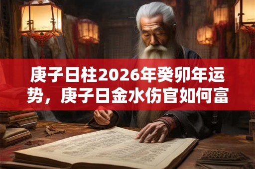 庚子日柱2026年癸卯年运势，庚子日金水伤官如何富贵？