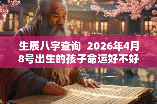 生辰八字查询  2026年4月8号出生的孩子命运好不好 五行属什么