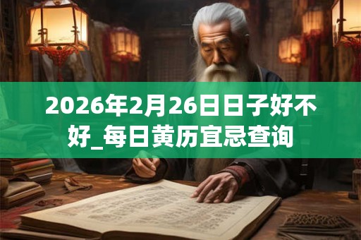 2026年2月26日日子好不好_每日黄历宜忌查询