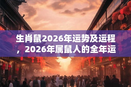生肖鼠2026年运势及运程，2026年属鼠人的全年运势