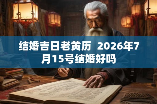 结婚吉日老黄历  2026年7月15号结婚好吗