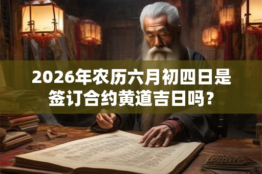 2026年农历六月初四日是签订合约黄道吉日吗？
