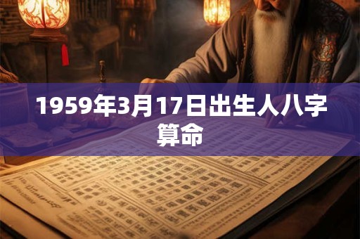 1959年3月17日出生人八字算命