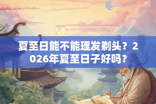 夏至日能不能理发剃头？2026年夏至日子好吗？