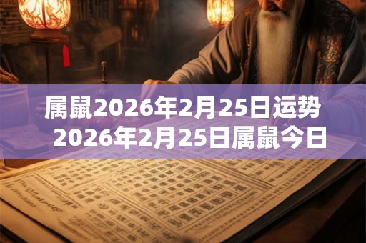 属鼠2026年2月25日运势 2026年2月25日属鼠今日运势 属鼠2026年2月25日运势 2026年2月25日属鼠今日运势