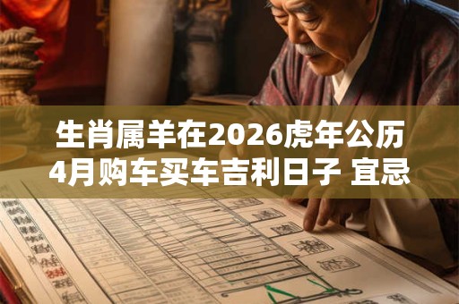 生肖属羊在2026虎年公历4月购车买车吉利日子 宜忌分析