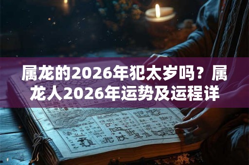 属龙的2026年犯太岁吗？属龙人2026年运势及运程详解