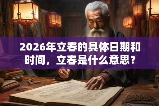 2026年立春的具体日期和时间，立春是什么意思？