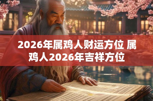 2026年属鸡人财运方位 属鸡人2026年吉祥方位