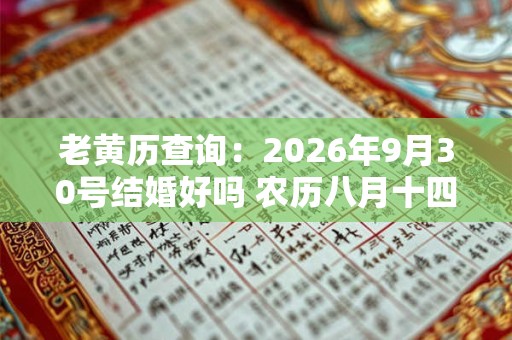 老黄历查询：2026年9月30号结婚好吗 农历八月十四日子如何