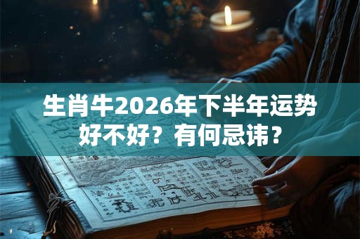 生肖牛2026年下半年运势好不好？有何忌讳？