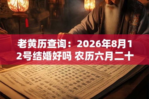 老黄历查询：2026年8月12号结婚好吗 农历六月二十三宜嫁娶吗