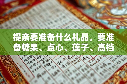提亲要准备什么礼品，要准备糖果、点心、莲子、高档香烟等