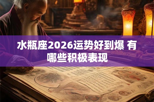 水瓶座2026运势好到爆 有哪些积极表现