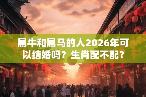 属牛和属马的人2026年可以结婚吗？生肖配不配？