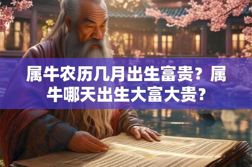 属牛农历几月出生富贵？属牛哪天出生大富大贵？