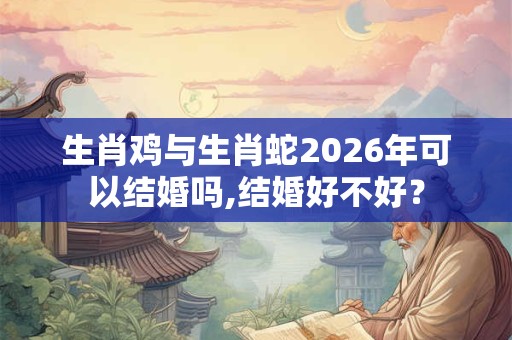 生肖鸡与生肖蛇2026年可以结婚吗,结婚好不好？