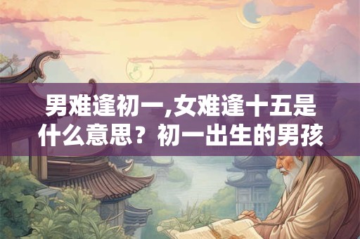 男难逢初一,女难逢十五是什么意思？初一出生的男孩好不好？