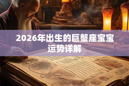2026年出生的巨蟹座宝宝运势详解