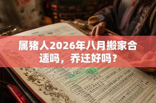 属猪人2026年八月搬家合适吗，乔迁好吗？