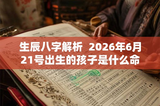 生辰八字解析  2026年6月21号出生的孩子是什么命