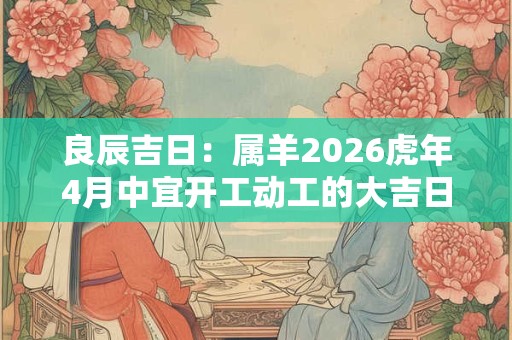 良辰吉日：属羊2026虎年4月中宜开工动工的大吉日子