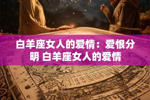 白羊座女人的爱情：爱恨分明 白羊座女人的爱情