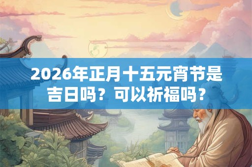 2026年正月十五元宵节是吉日吗？可以祈福吗？