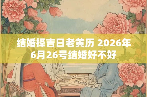 结婚择吉日老黄历 2026年6月26号结婚好不好