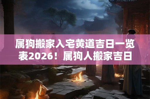 属狗搬家入宅黄道吉日一览表2026！属狗人搬家吉日查询