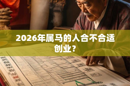 2026年属马的人合不合适创业？